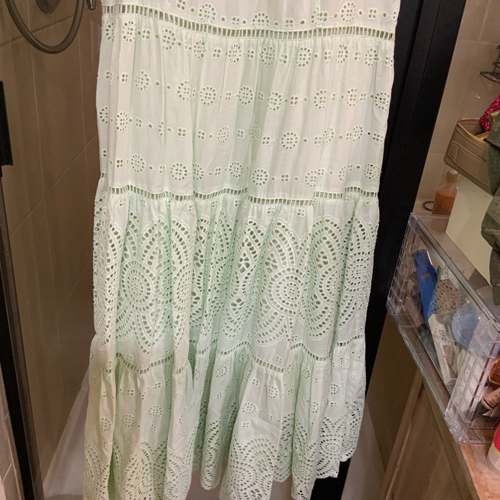 ANTONIO MELANI Mint Eyelet Midi Dress - Picture 5 of 10